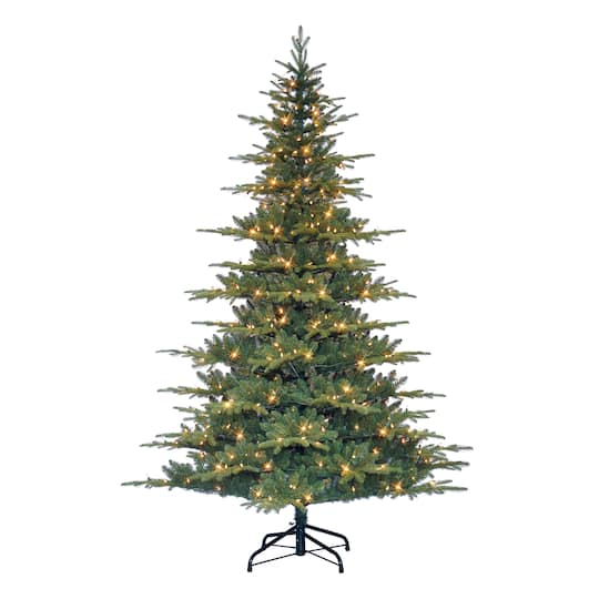 7.5Ft Pre-Lit Utah Artificial Fir Christmas Tree, Clear Lights By Puleo International in Green | 7.5 ft | Michaels®